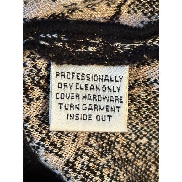 St John by Marie Grey Tiger Bling Sweater Woman S Zip Neck Metalic Bead Vinatge - Picture 6 of 6